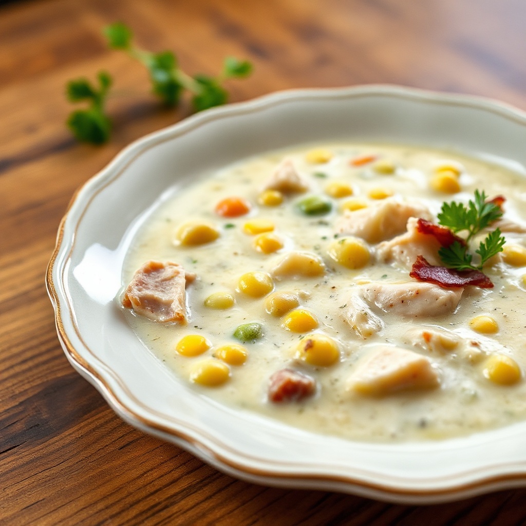 Cremige Hühner- und Mais-Chowder