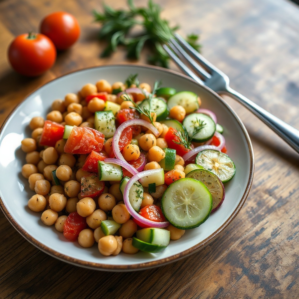 Mediterranean Chickpea and Cucumber Salad