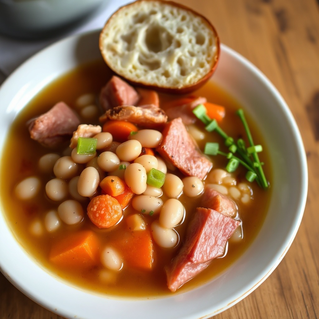 Zuppa Sostanziosa di Fagioli Bianchi e Prosciutto Affumicato