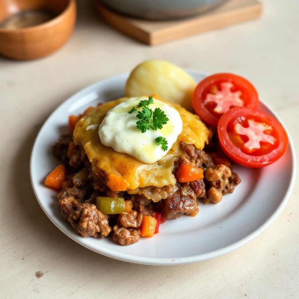Rustikales französisch inspiriertes Shepherd's Pie