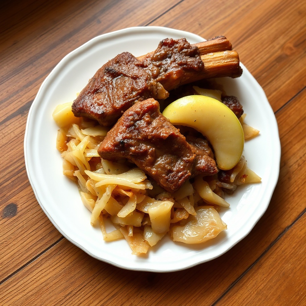 Slow Cooker Pork Ribs with Sauerkraut and Apples