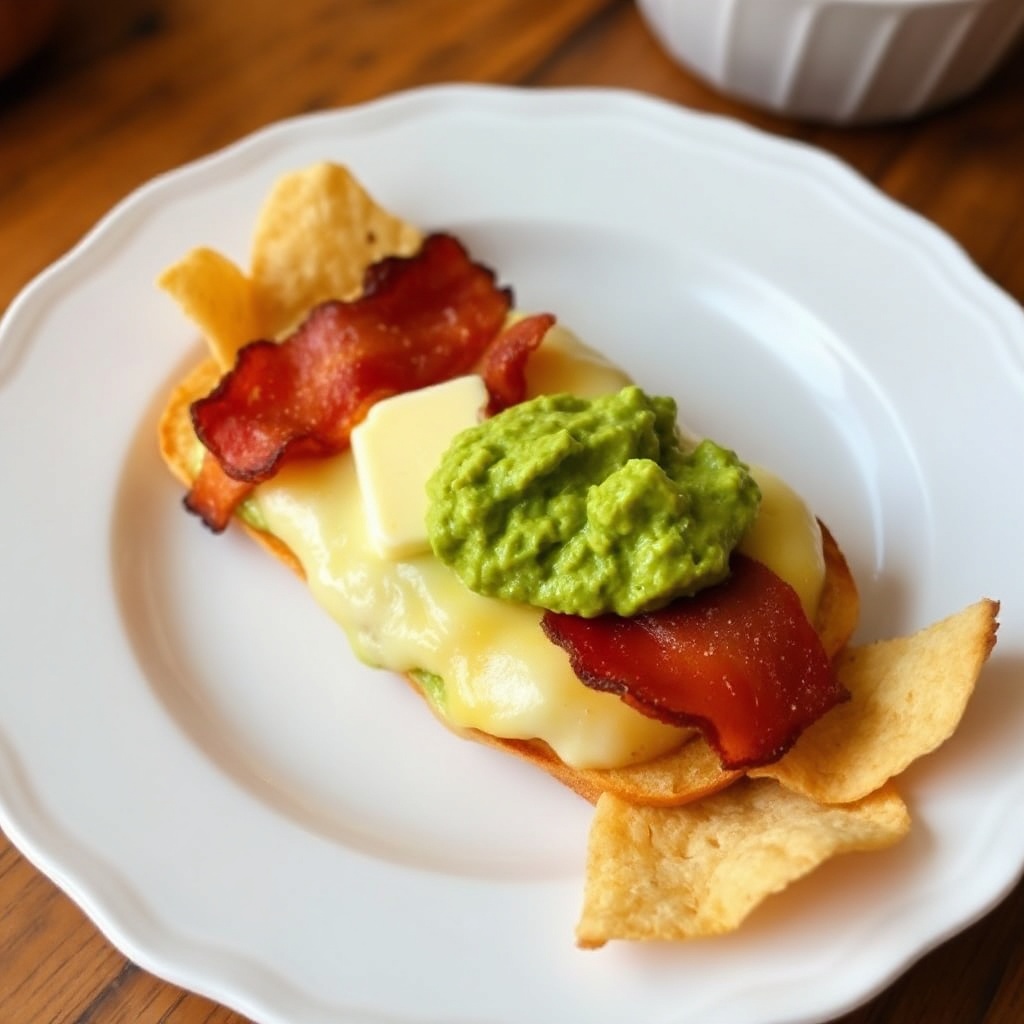 Knuspriger Speck und Guacamole Käse-Schmelz
