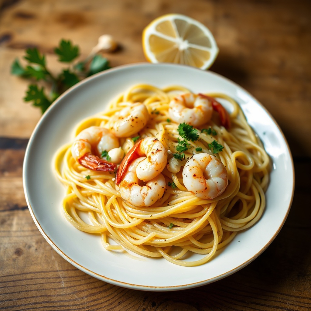Delizia di Linguine ai Gamberi al Burro e Aglio
