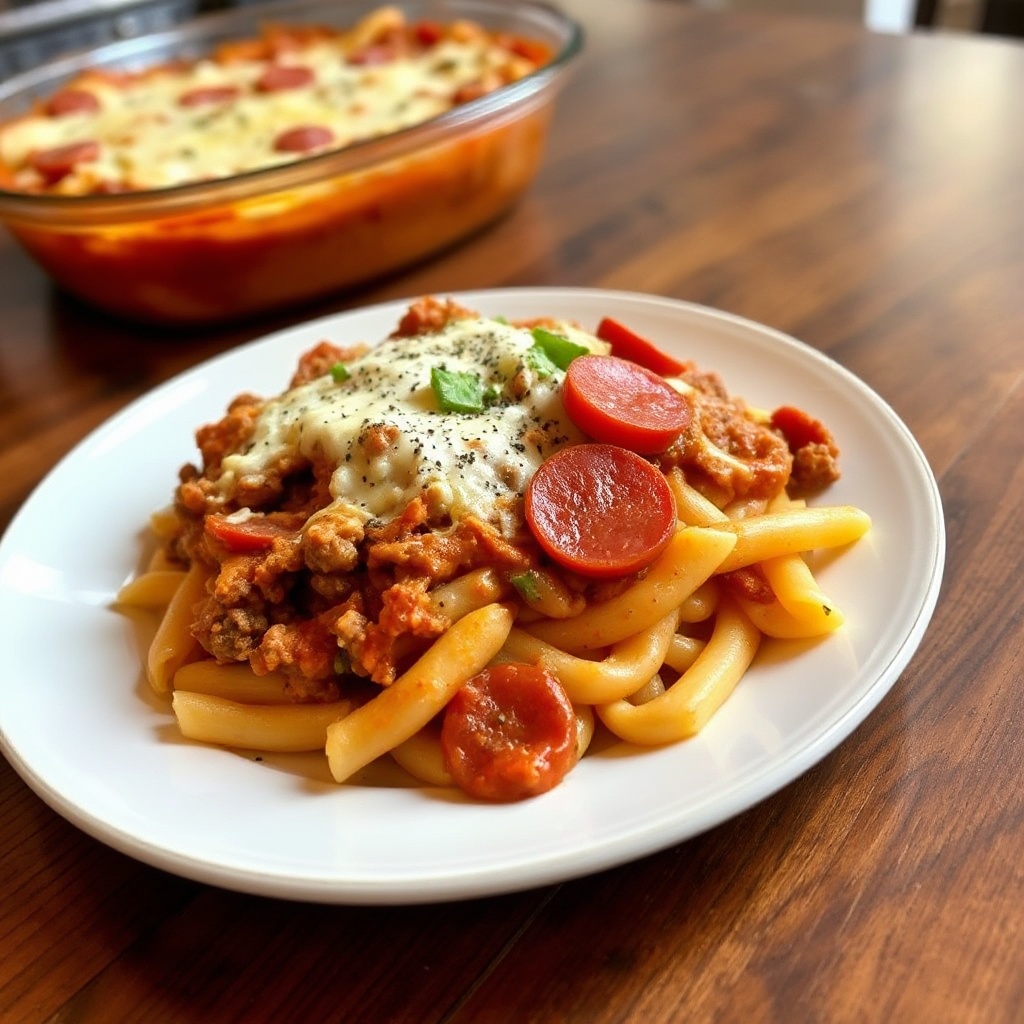 Savory Beef and Pepperoni Pasta Bake