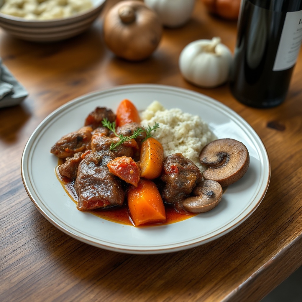 Langsam Gekochtes Rindfleisch Burgunder-Delight