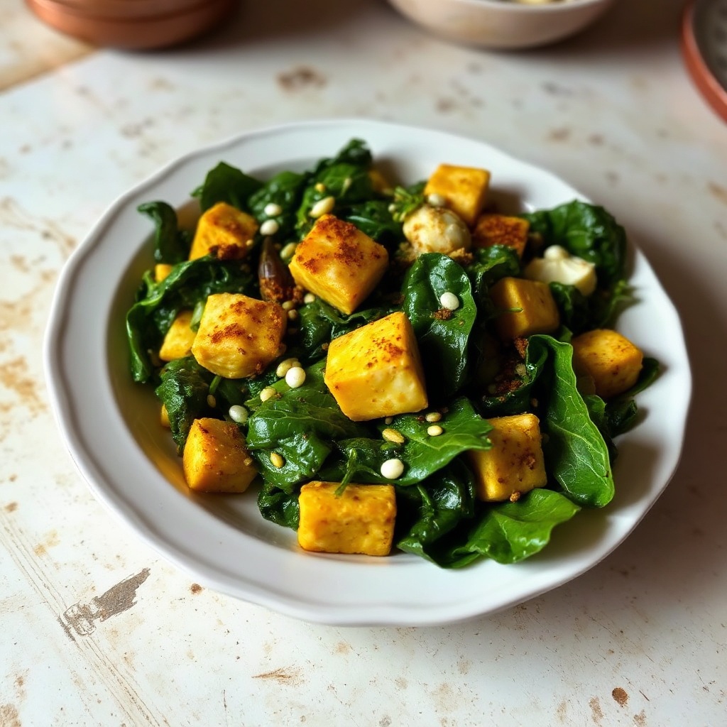 Spinat und Tofu Curry Genuss
