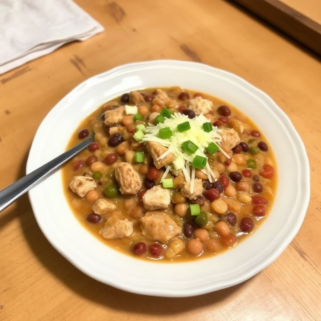 Chili di Pollo e Fagioli Cremoso in Pentola Lenta