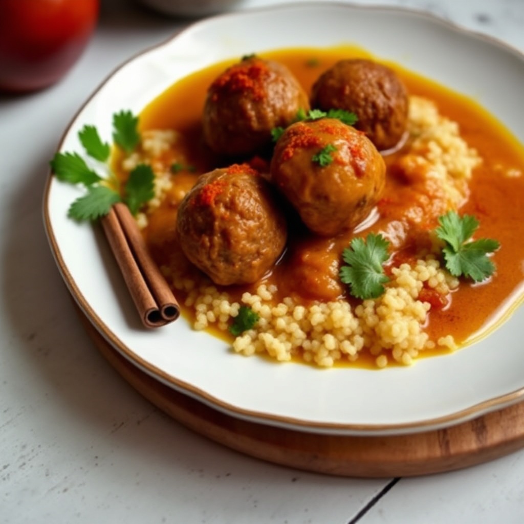 Moroccan Spiced Meatballs with Saffron Sauce