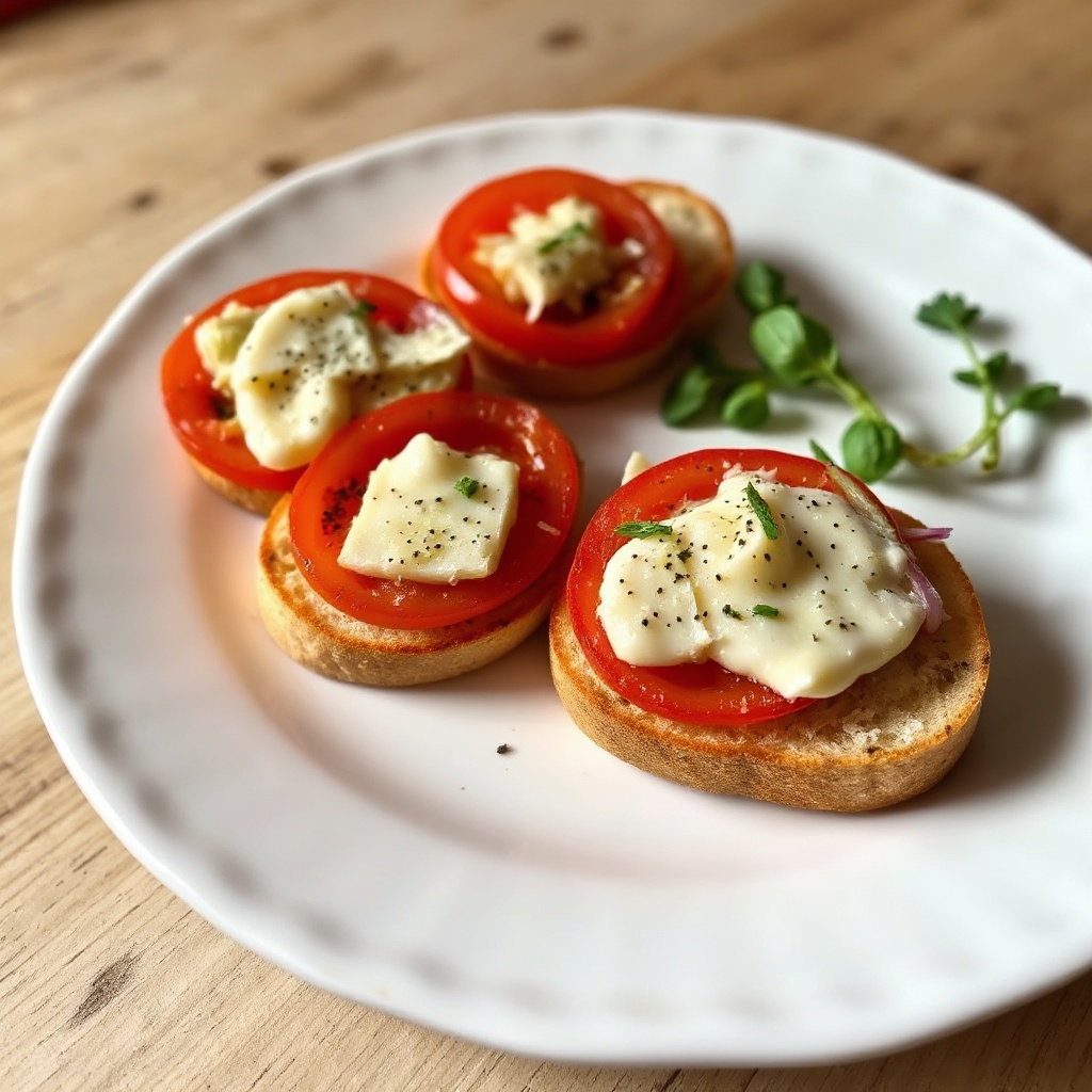 Herzhafte Artischocken- und Tomaten-Crostini