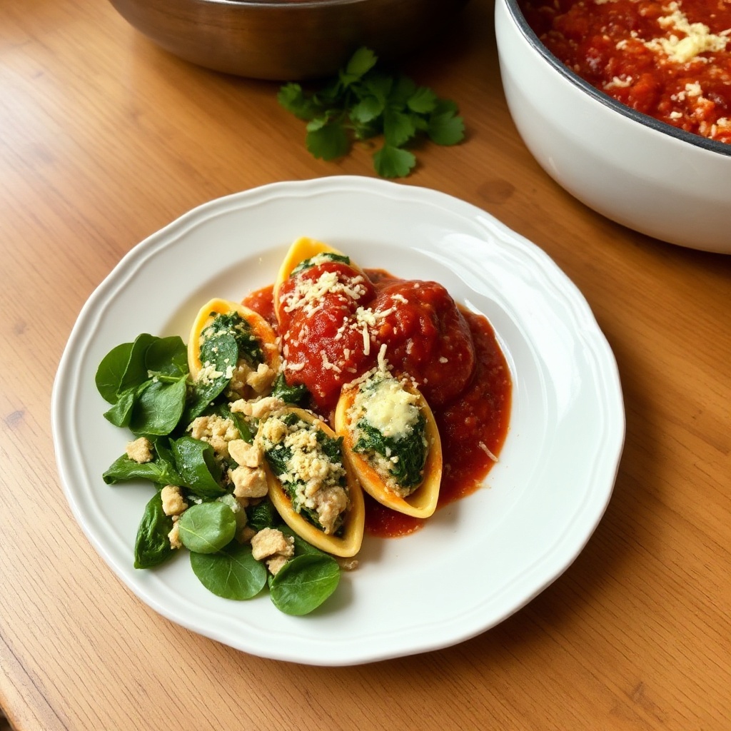 Turkey and Spinach Stuffed Pasta Shells