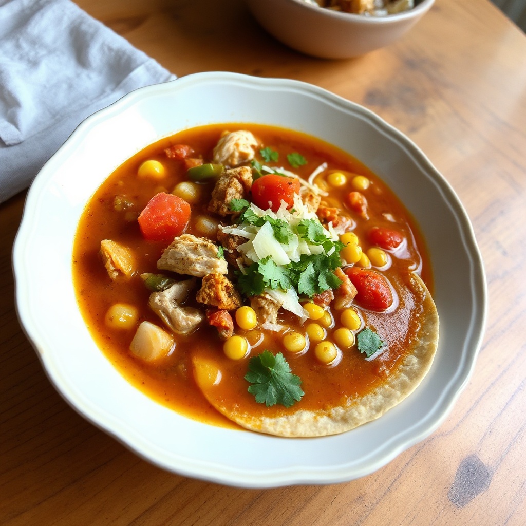 Würzige Hühner-Tortilla-Suppe
