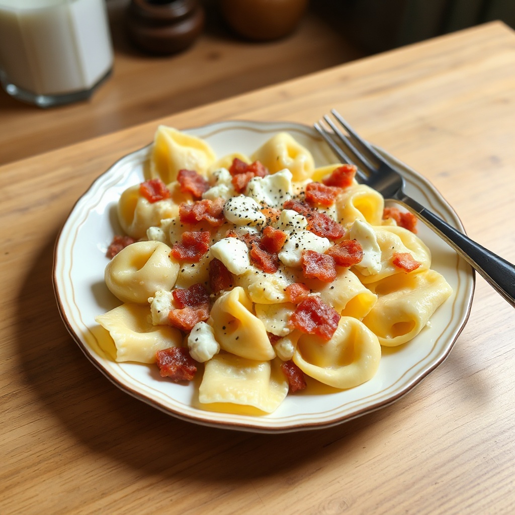 Tortellini Cremosi con Pancetta e Formaggio