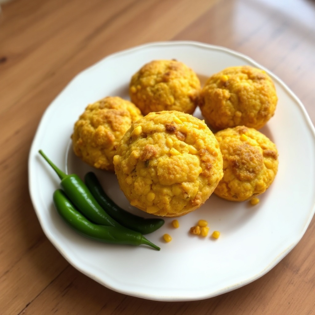 Muffin di Mais Piccanti con Peperoncini Verdi