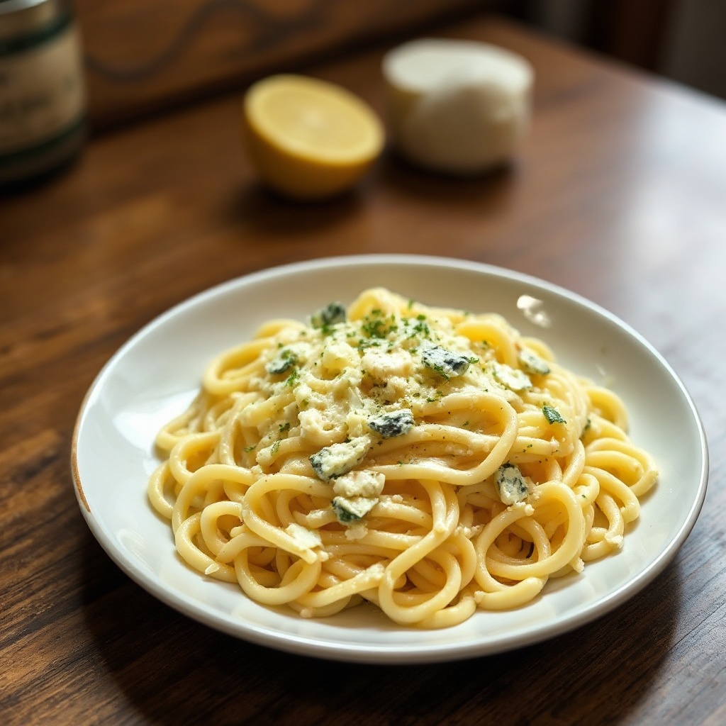 Creamy Blue Cheese Pasta with Lemon Butter Sauce