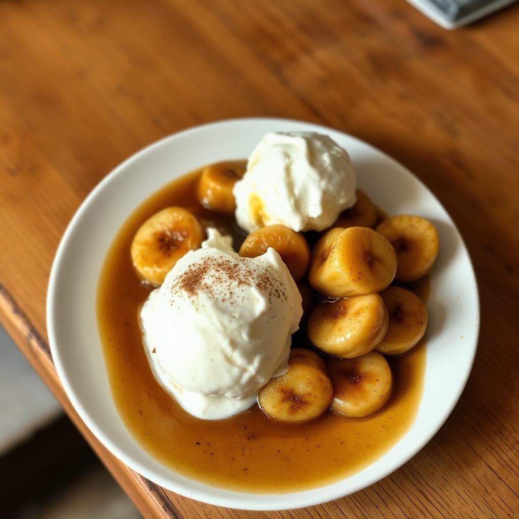 Karamellisierte Bananen mit Rumsoße