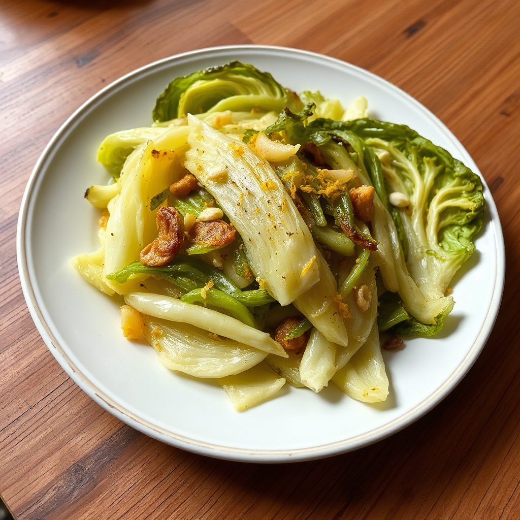 Garlic-Infused Roasted Napa Cabbage