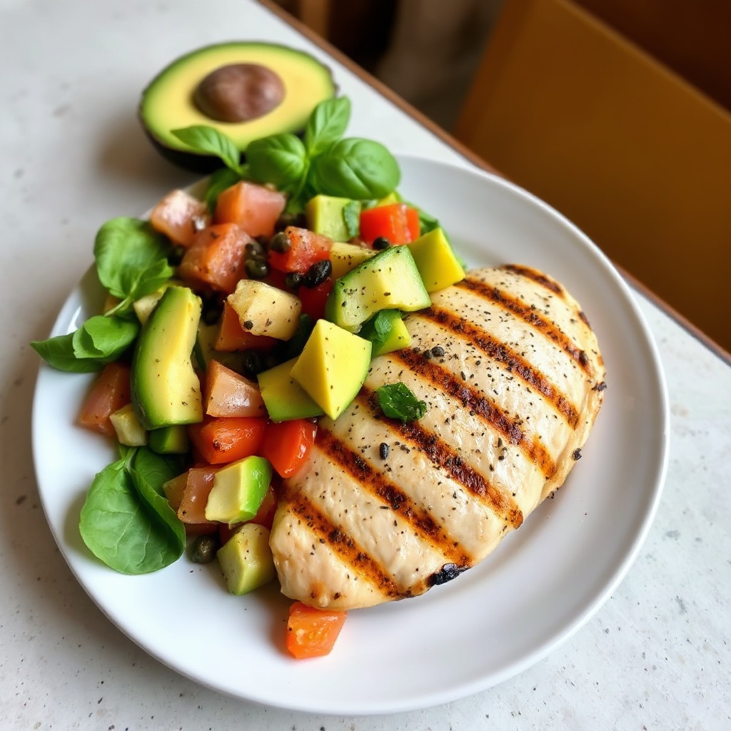 Pollo Grigliato al Limone con Salsa di Avocado