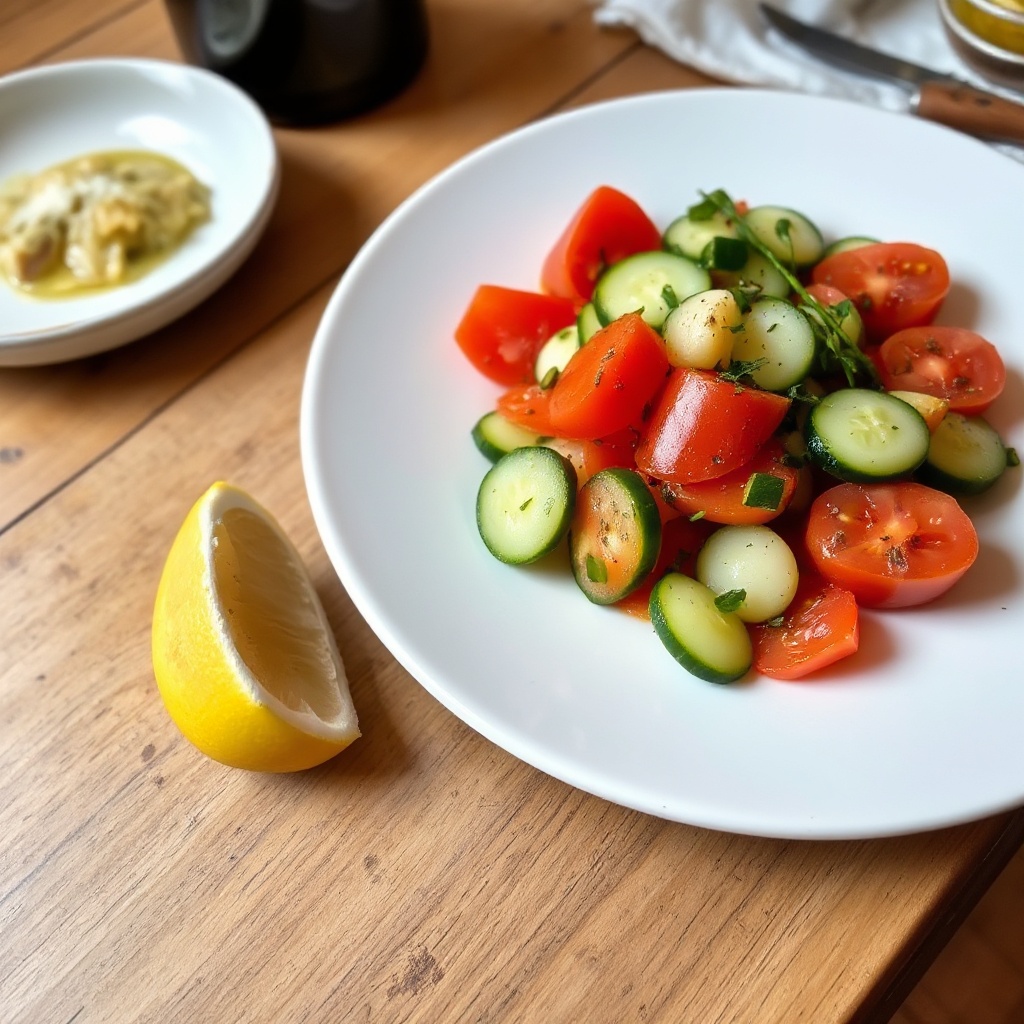 Insalata Mediterranea di Pomodori e Cetrioli