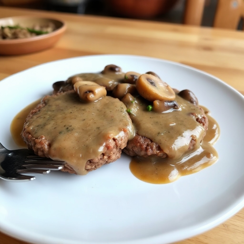 Savory Beef Patties with Mushroom Gravy