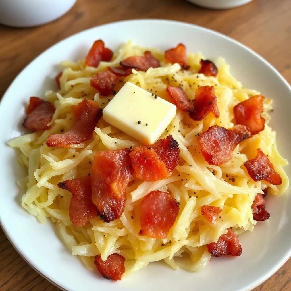 Savory Fried Sauerkraut with Crispy Bacon
