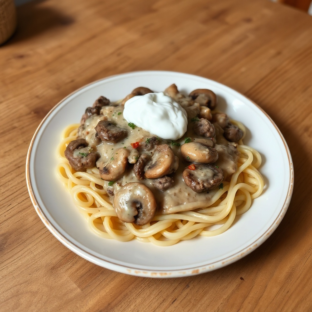 Creamy Beef Stroganoff with Mushrooms
