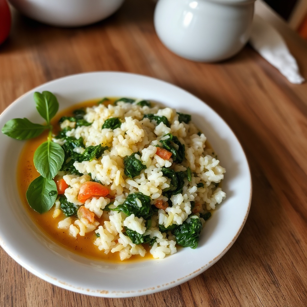 Zuppa di Riso e Spinaci Aromatica