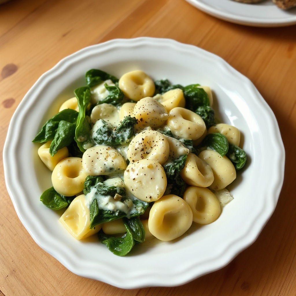 Delizioso Tortellini Cremoso e Spinaci