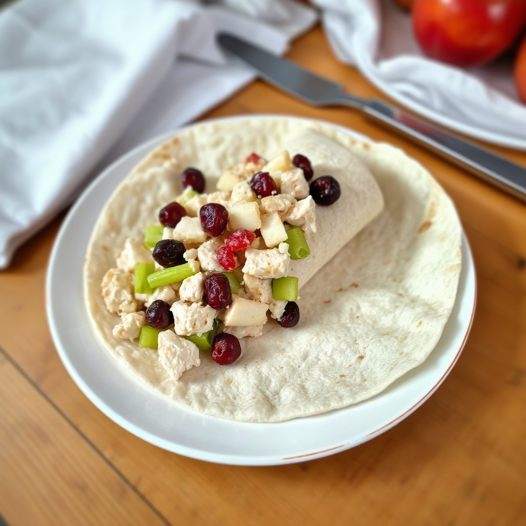 Cranberry-Hühnchen-Salat-Wrap