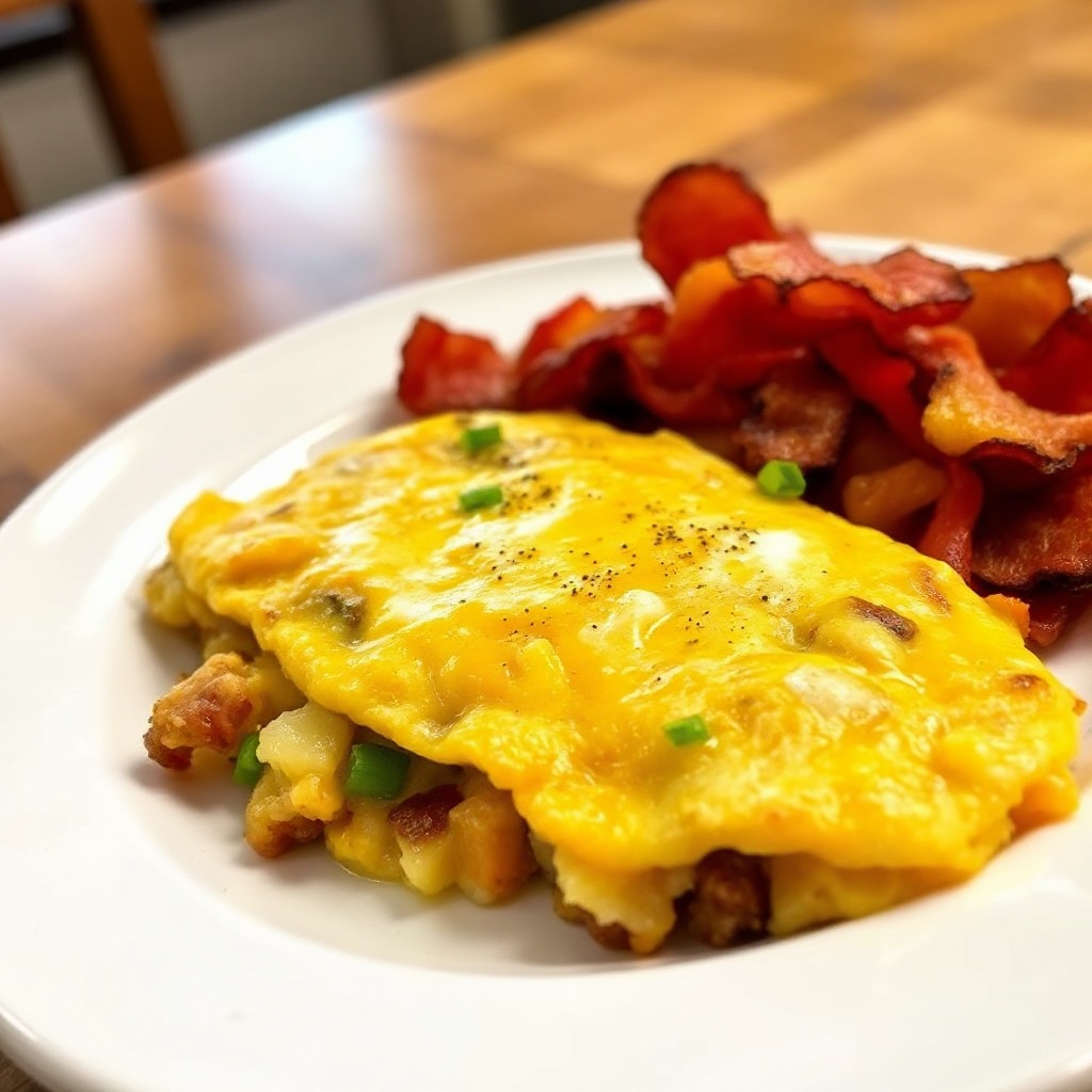 Käse-Bacon-Kartoffel-Omelett
