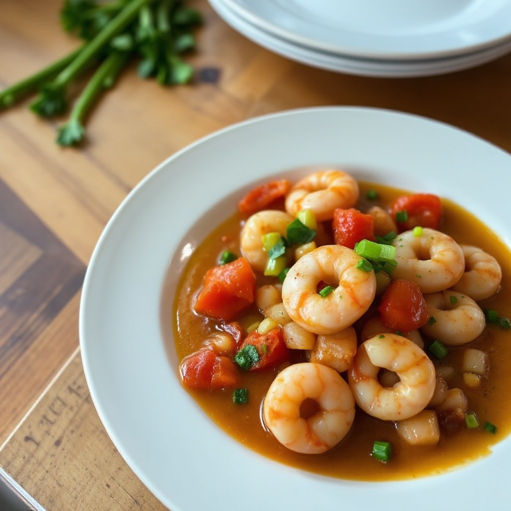 Garnelen-Étouffée mit einem Twist