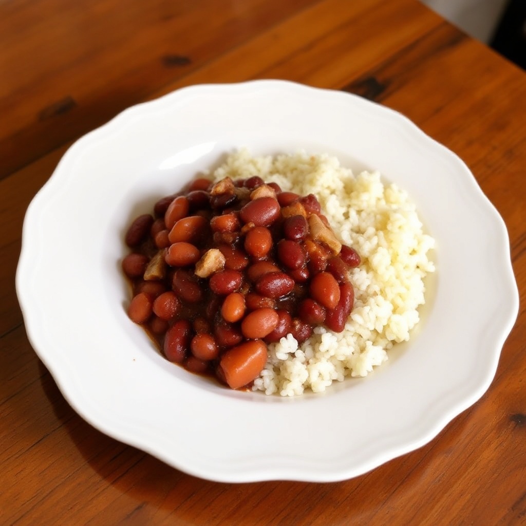 Langsame Koch Cajun Rote Bohnen und Reis