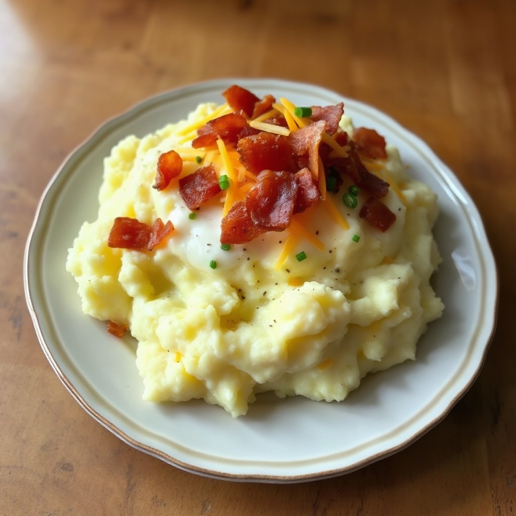 Loaded Cheddar and Bacon Mashed Potatoes