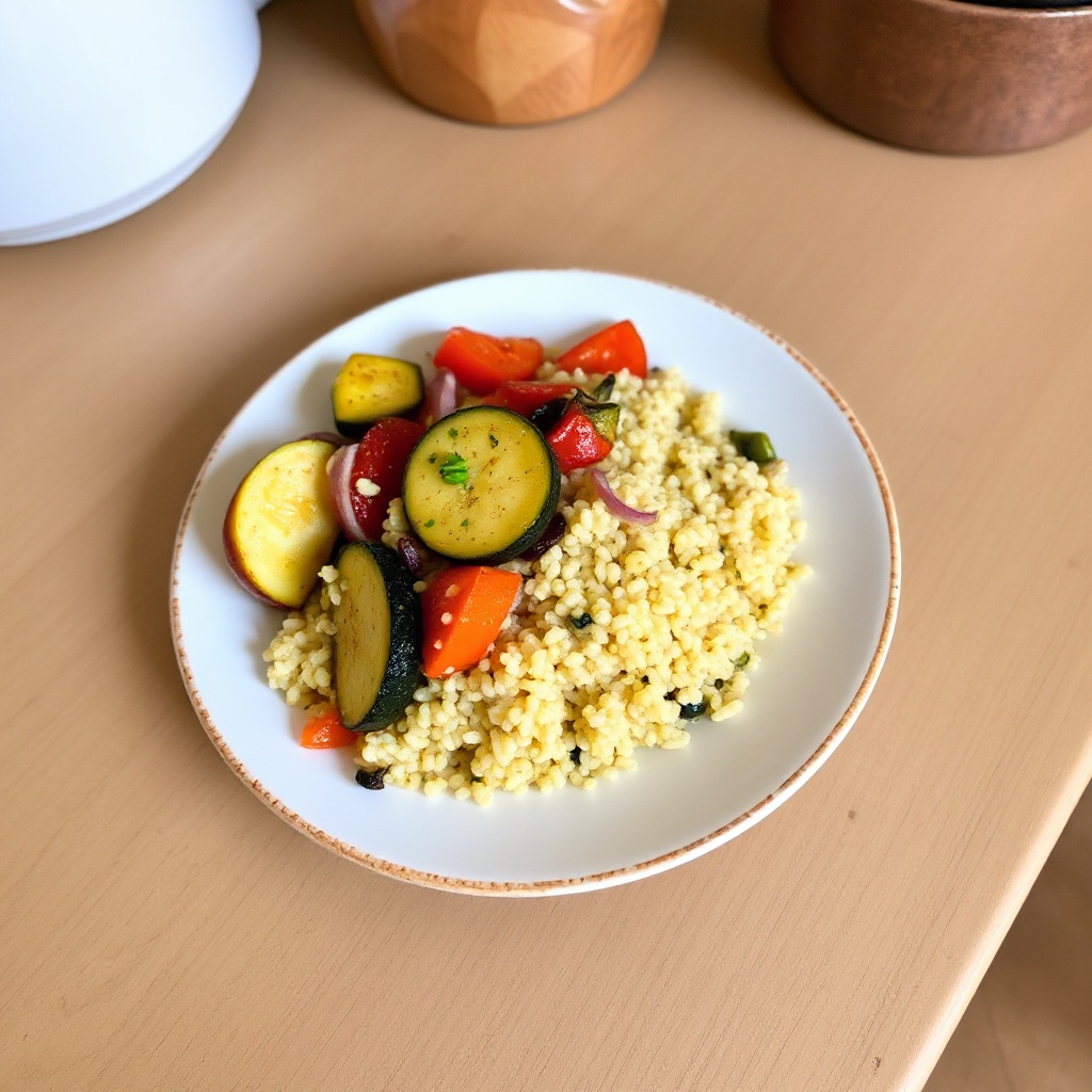 Mediterranean Couscous with Roasted Veggies