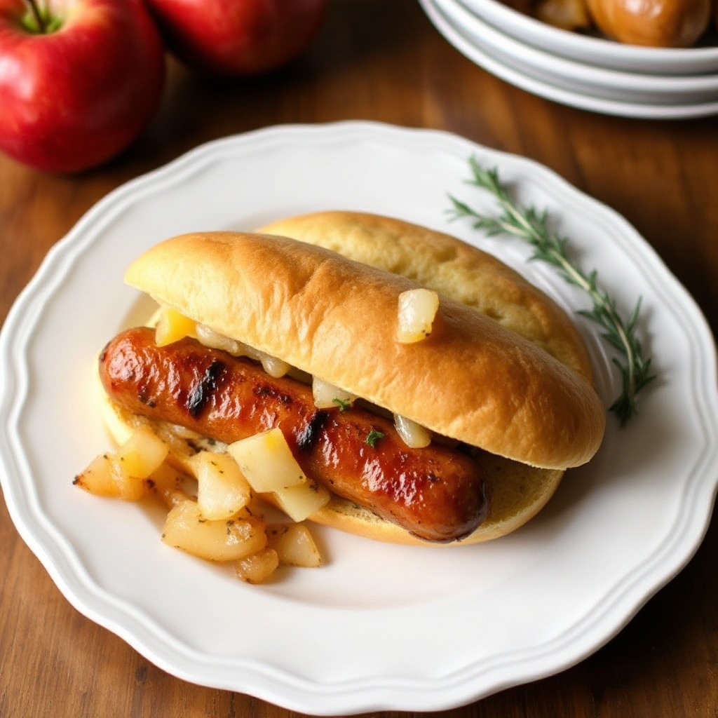 Grilled Sausage Sandwiches with Apple-Onion Relish