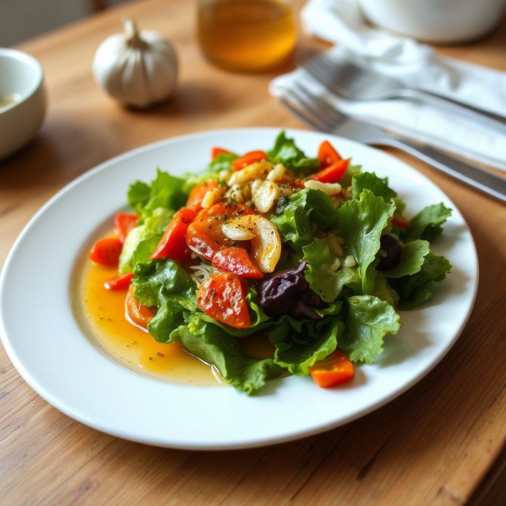 Würzige Knoblauch Paprika Salatdressing