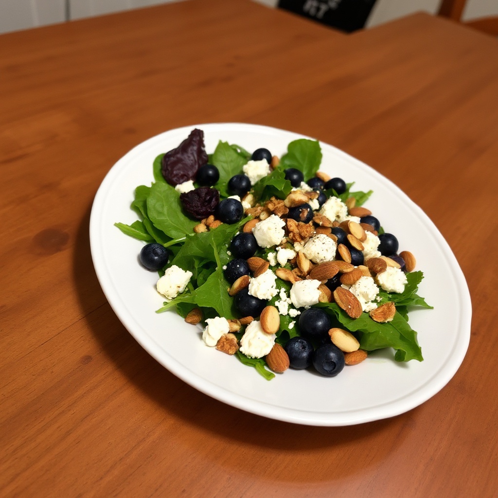 Beeren- und Grünpflanzen-Delight mit Mandel-Crunch