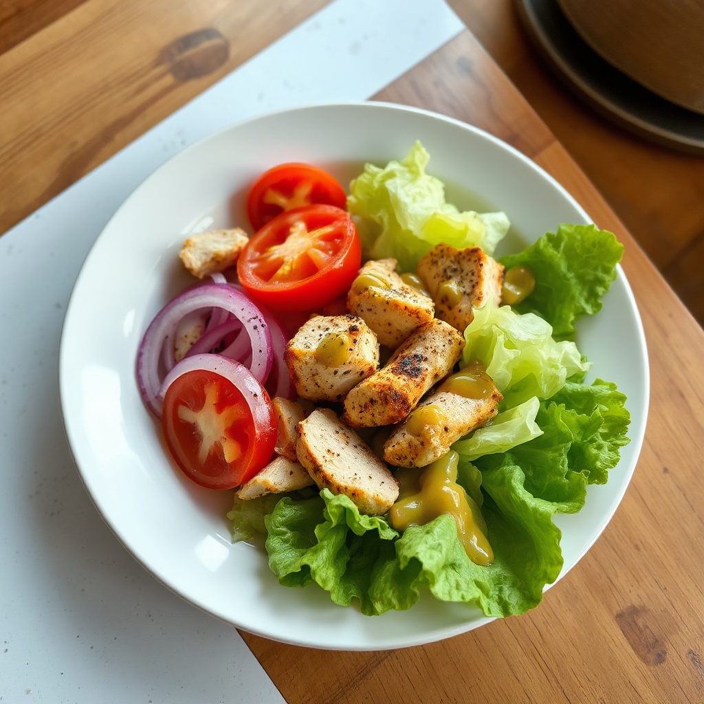 Insalata di Pollo Speziato con Salsa di Senape e Miele