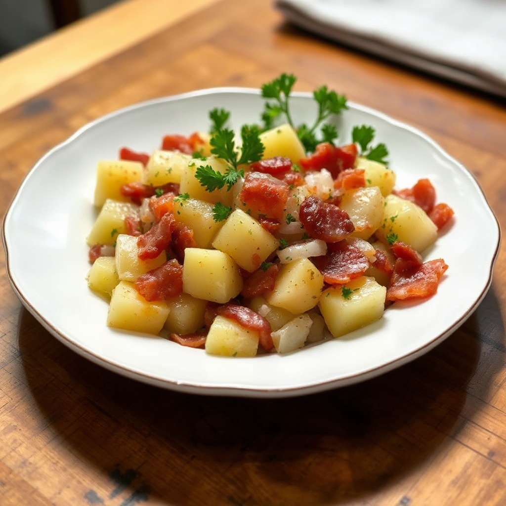 Warm German Potato and Bacon Salad