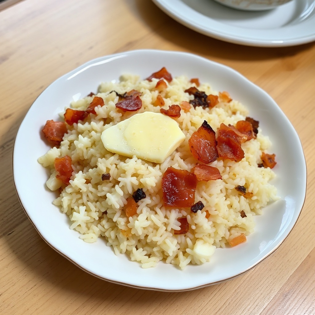 Riso Delizioso con Bacon e Cipolla