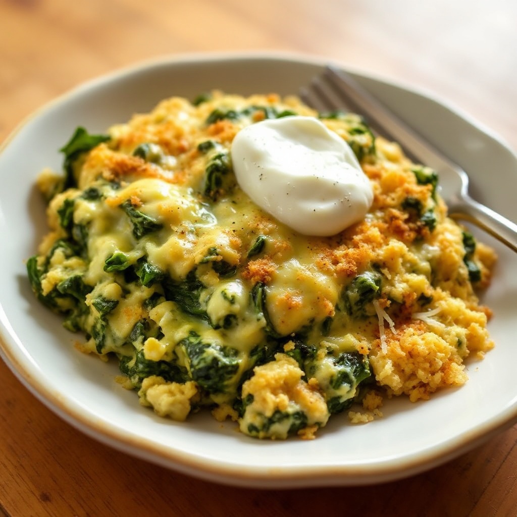 Casseruola di Spinaci al Formaggio al Forno