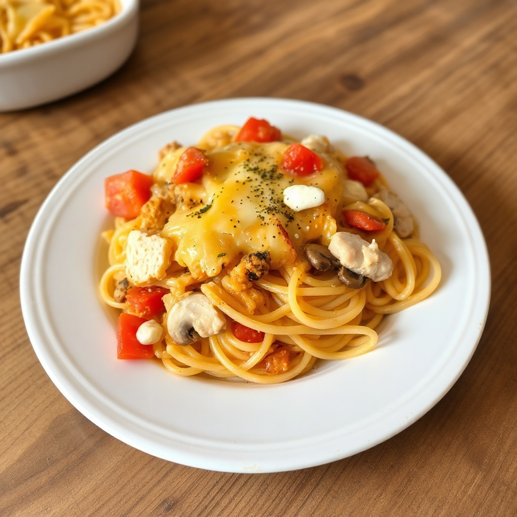 Käse-Hühnchen-Pasta-Auflauf
