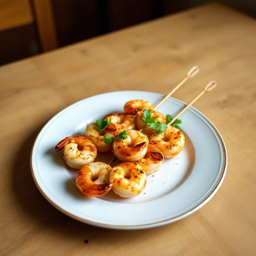Würzige Honig-Chipotle-Garnelen-Spieße