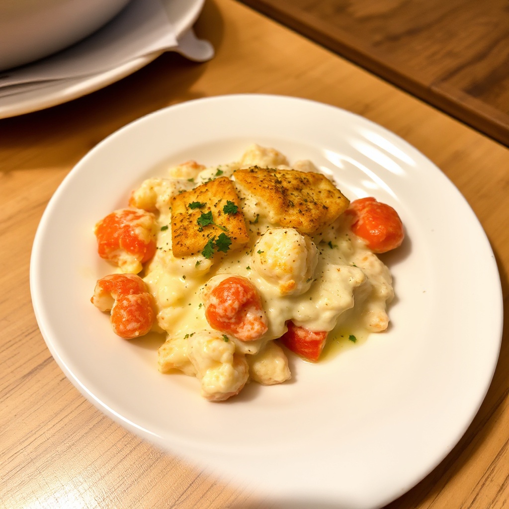 Casseruola di Aragosta Cremosa con Crosta di Crackers