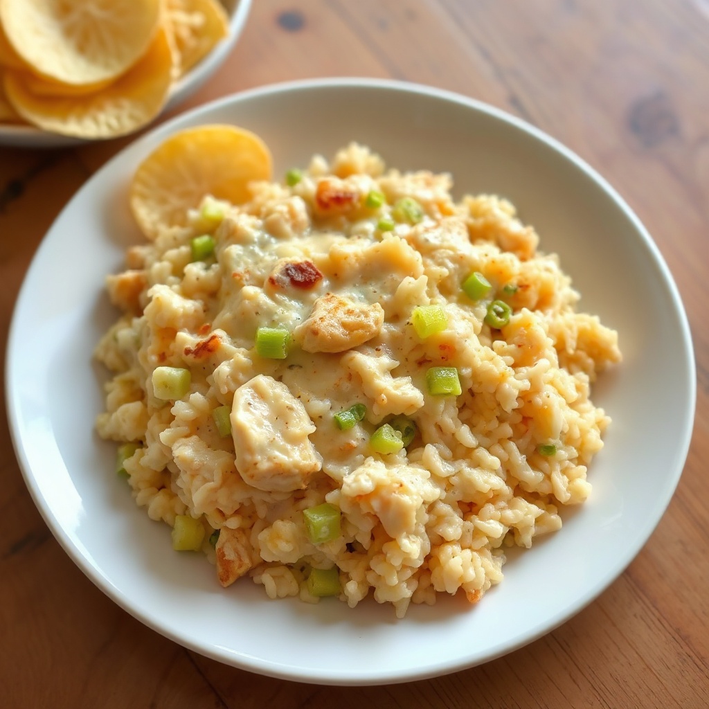 Cremiges Hühnchen-Reis-Auflauf