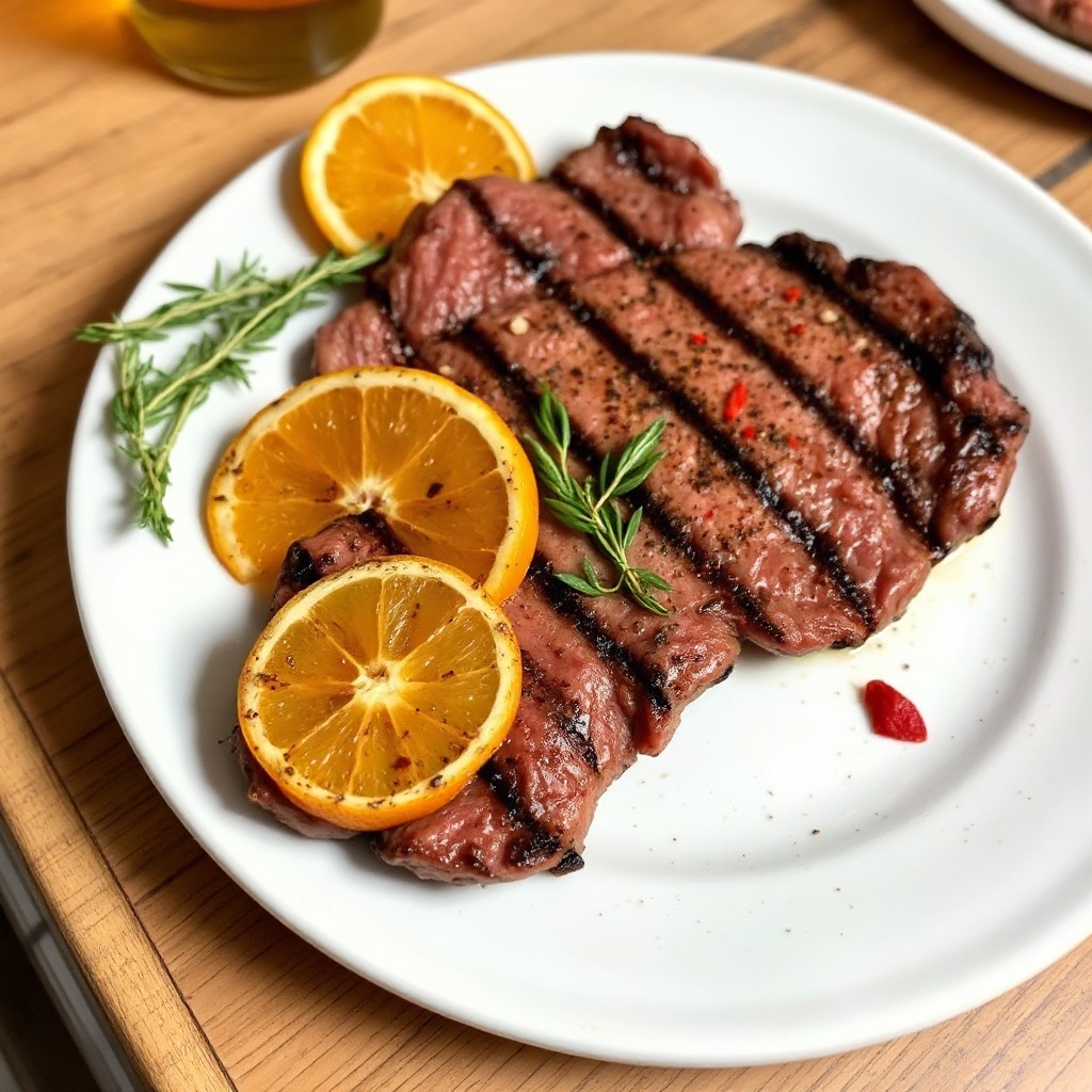 Gegrilltes Zitrusmariniertes Flanksteak