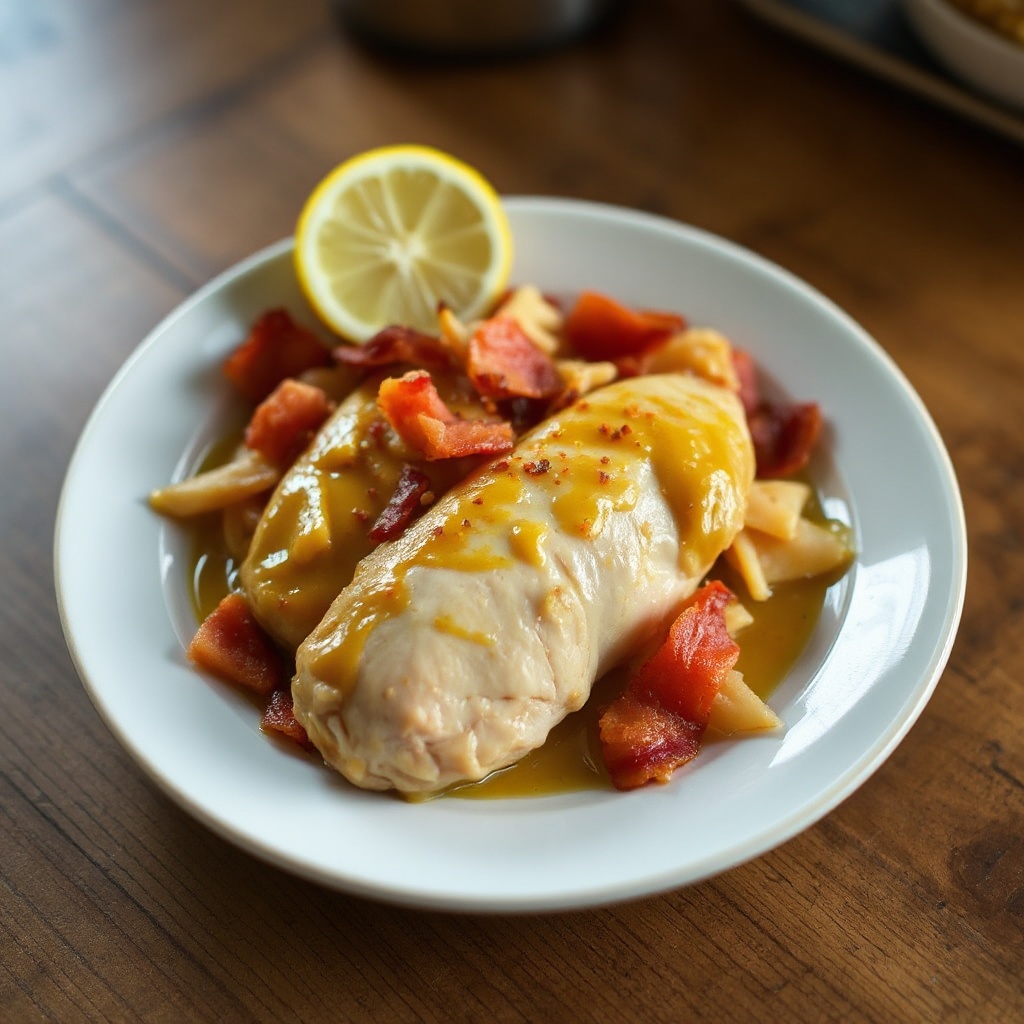 Pollo Glassato al Miele e Senape con Bacon e Cheddar
