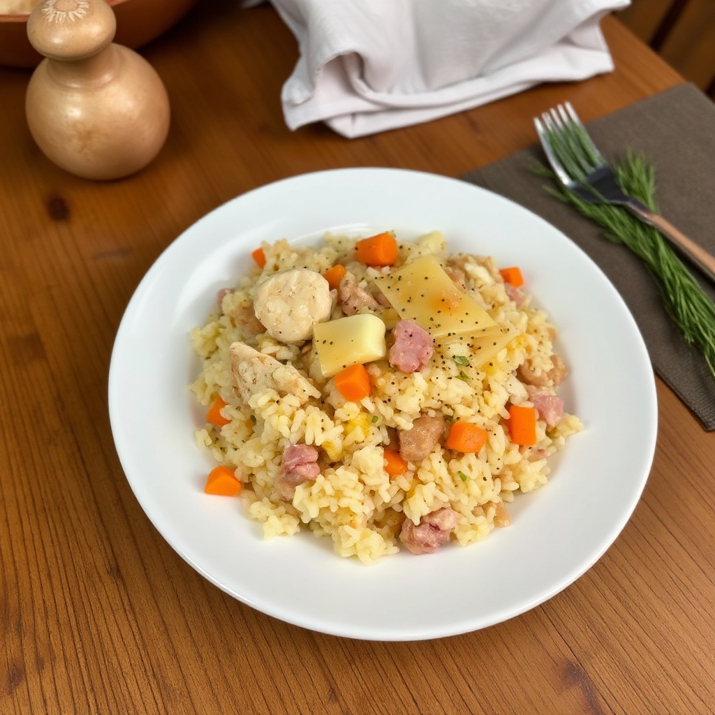 Chicken and Ham Rice Bake