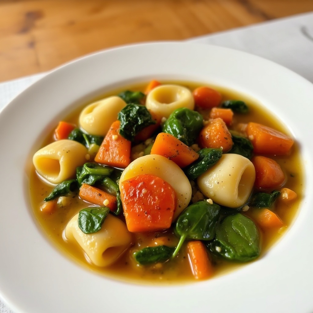 Zuppa di Tortellini e Spinaci