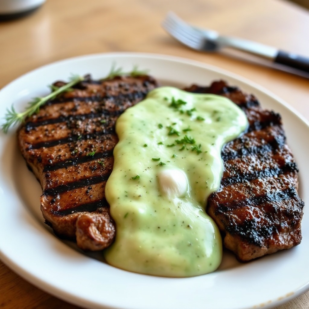 Bistecche di Ribeye Grigliate con Salsa Cremosa di Avocado