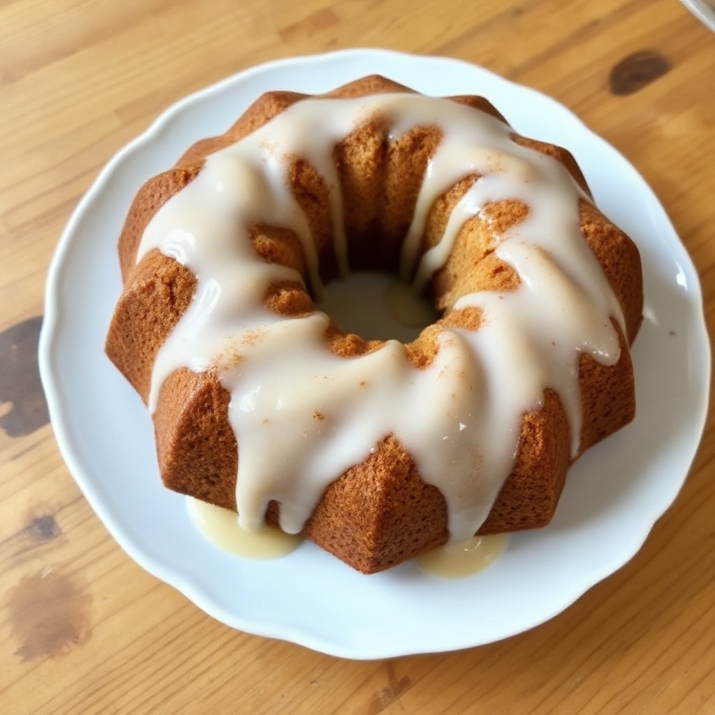 Gewürzter Apfel-Bundt-Kuchen mit Vanilleglasur